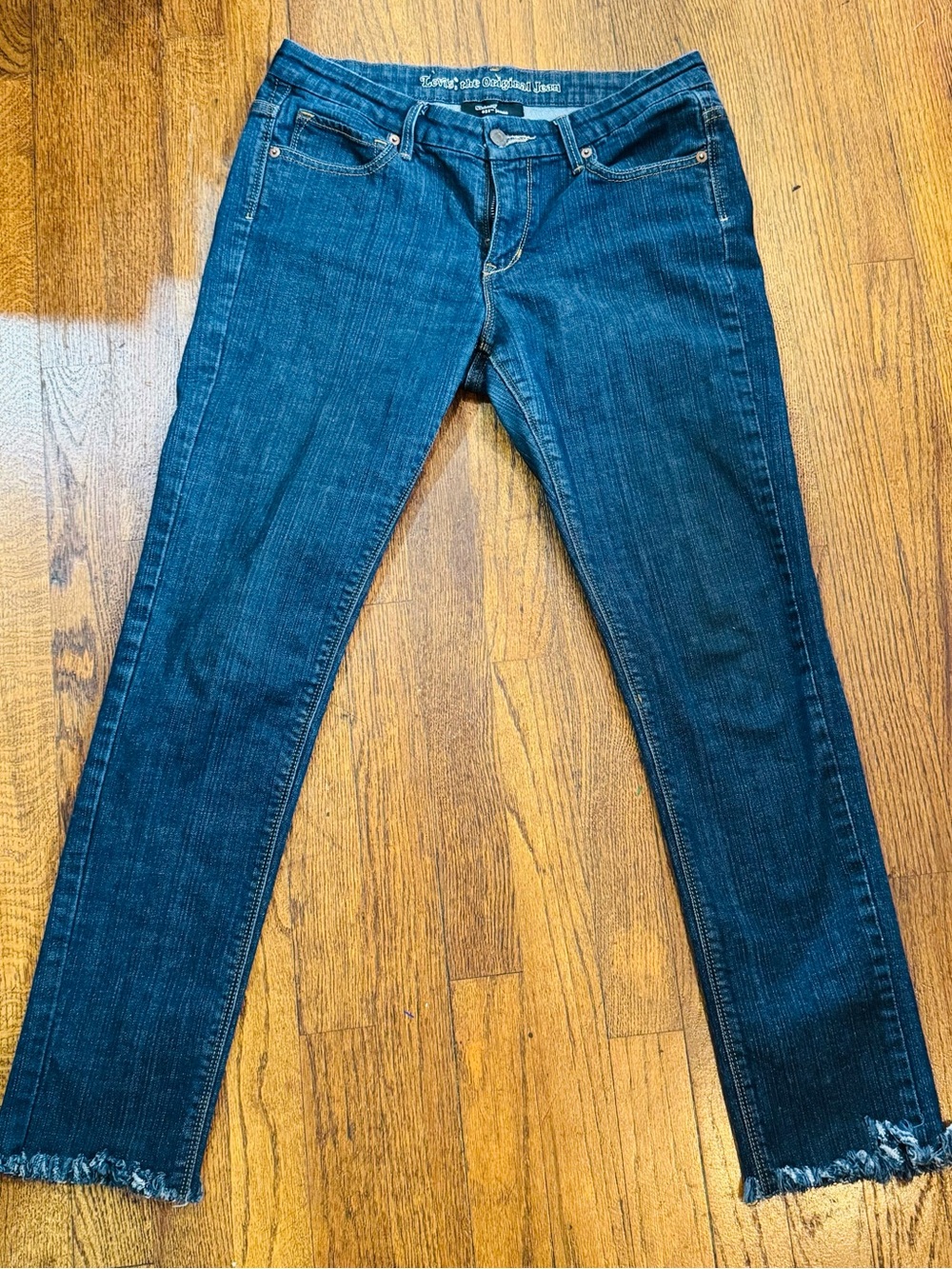 Women’s👖Levi’s 631 Skinny  Dark Blue Stretch Denim Jeans Modified Hem